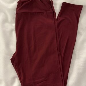 LuLaRoe Burgundy Solid Leggings